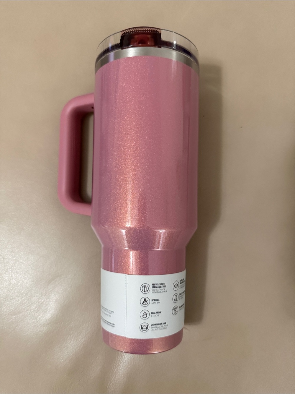 Stanley Metallic Pink Quencher ProTour Tumbler with Handle - Picture 2 of 5